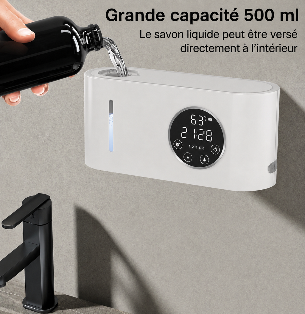 Distributeur automatique de savon rechargeable USB – 500 mL