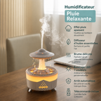 Humidificateur d'Air - Effet Pluie Relaxant & Diffuseur d'Huiles Essentielles