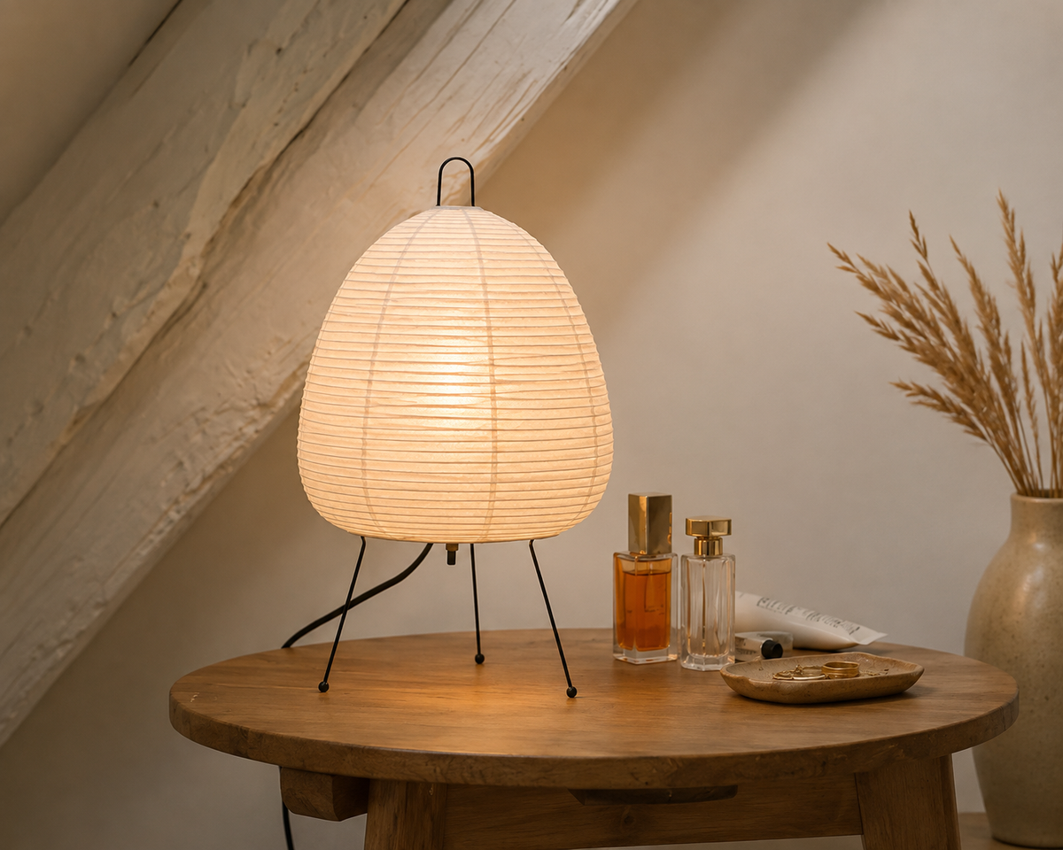 Lampe de table en papier de riz