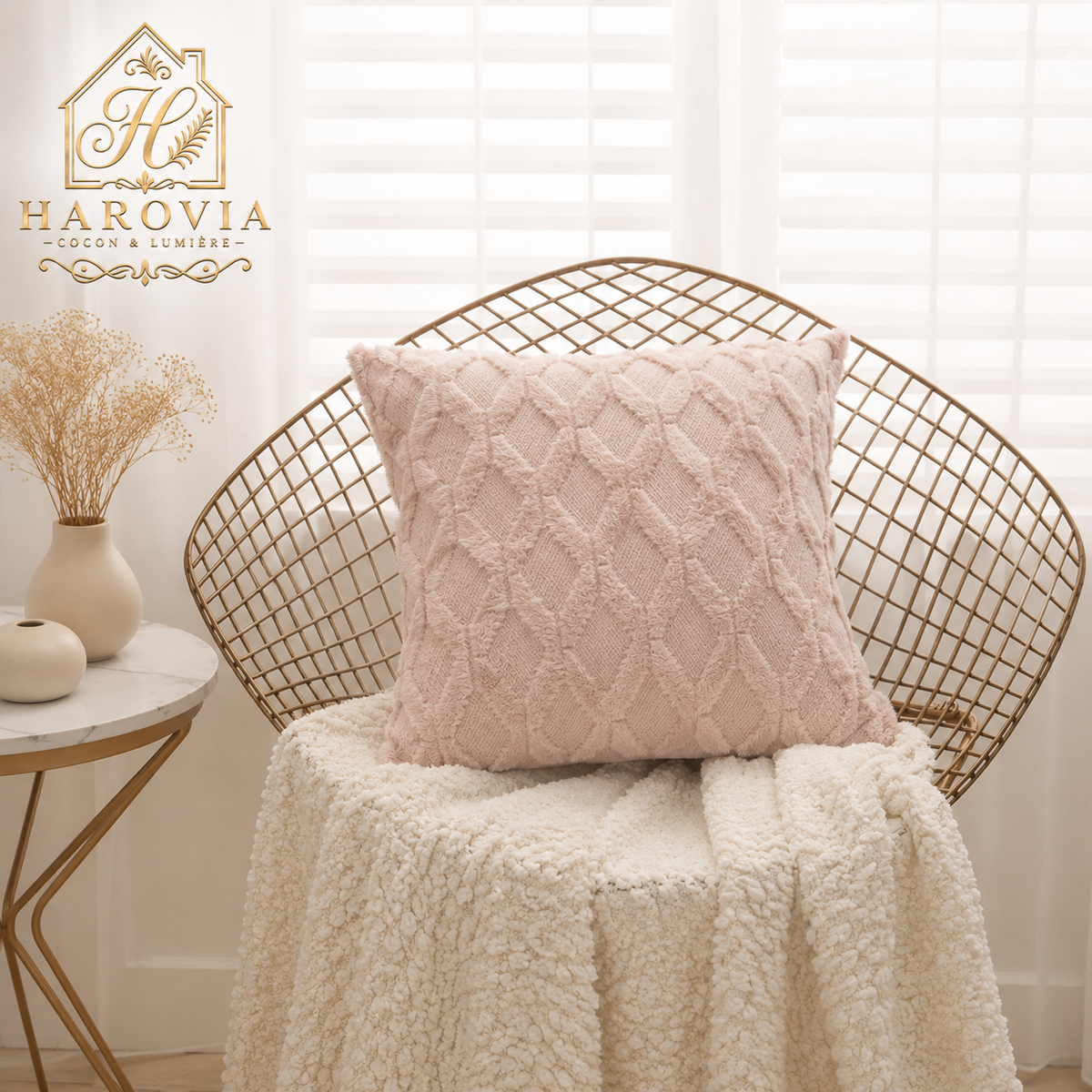 Housse de coussin texturée - Douceur & Élégance