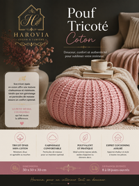 Pouf Tricoté Coton
