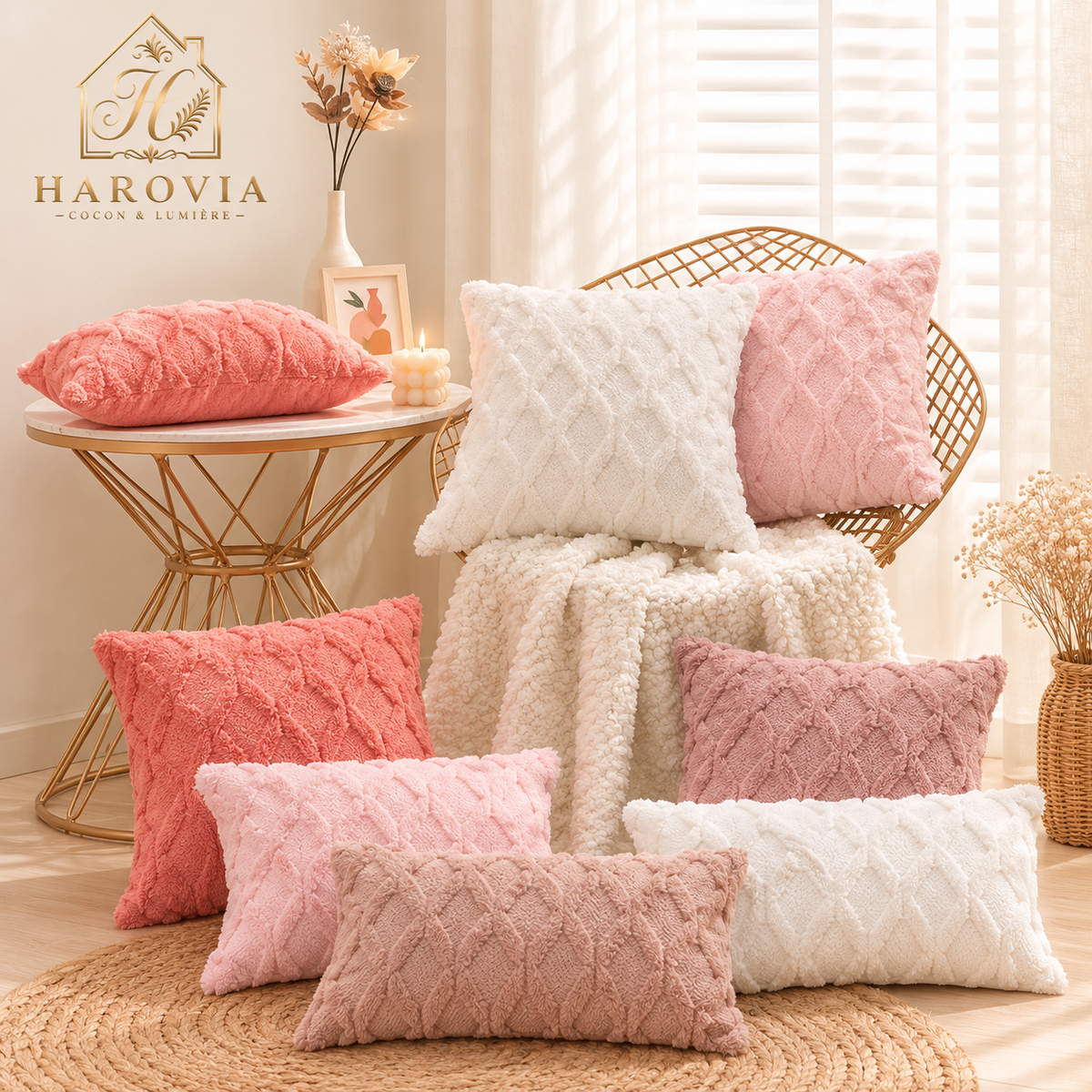 Housse de coussin texturée - Douceur & Élégance