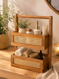 Étagère de rangement en bambou – 2 niveaux