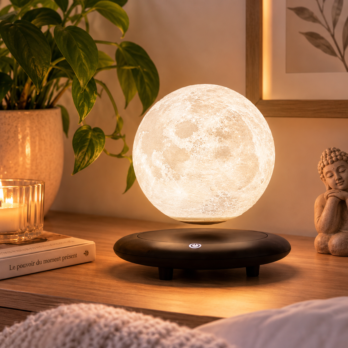 Lune flottante en Lévitation Magnétique