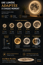 Applique Murale Lune LED – Une œuvre lumineuse pour votre intérieur