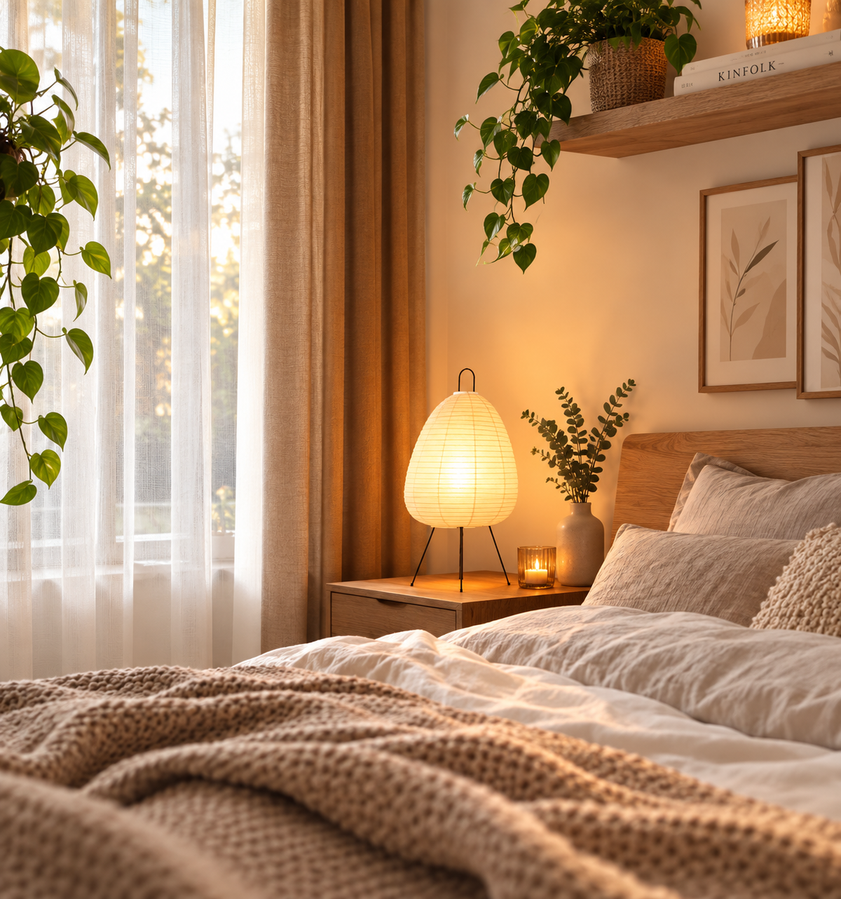 Lampe de table en papier de riz