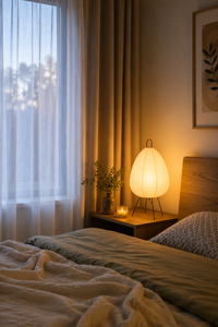 Lampe de table en papier de riz