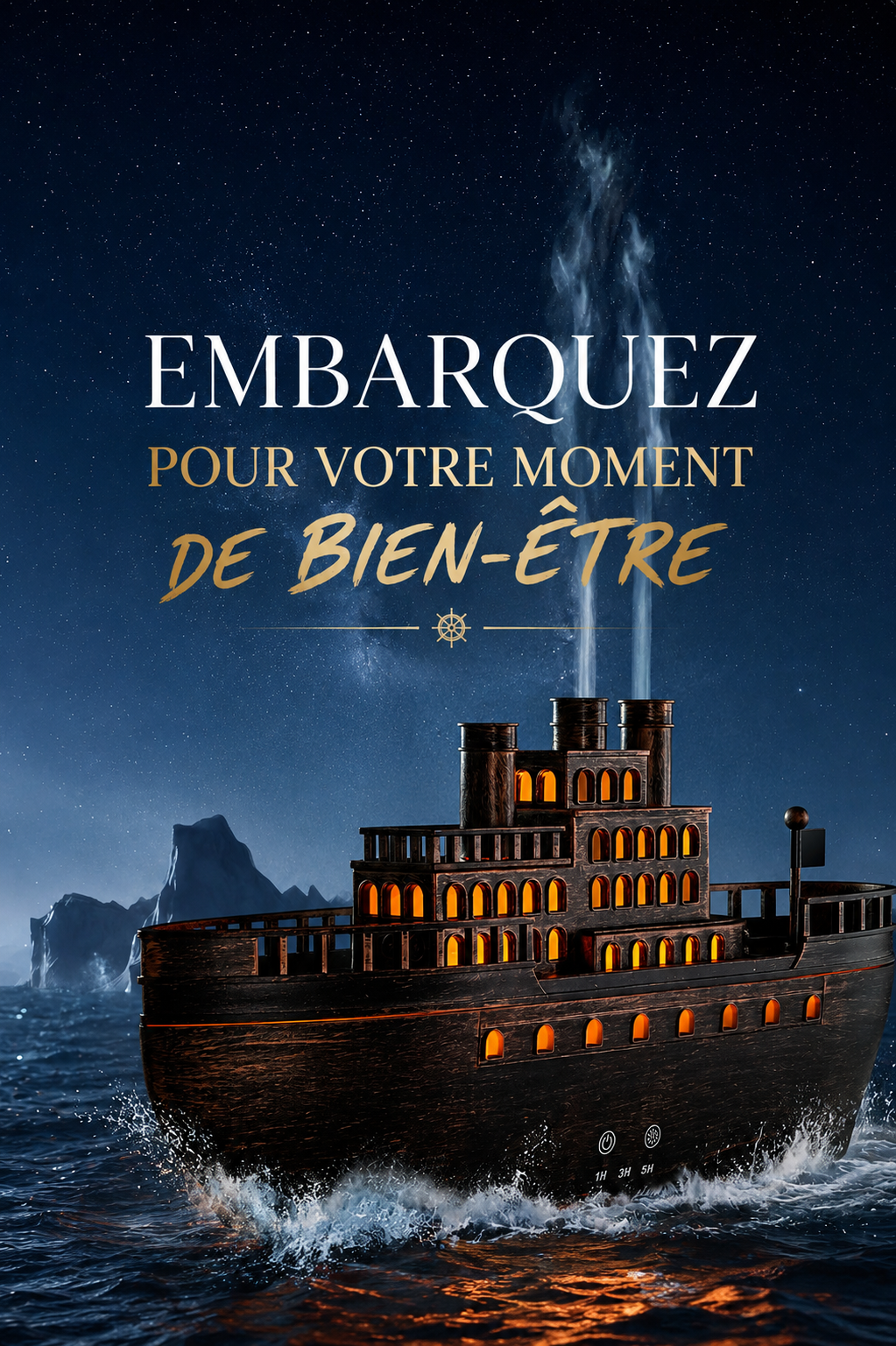Diffuseur d'Arômes Paquebot Vintage - Brume & Lumière d'Ambiance