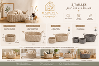 Panier déco de rangement tressé en coton