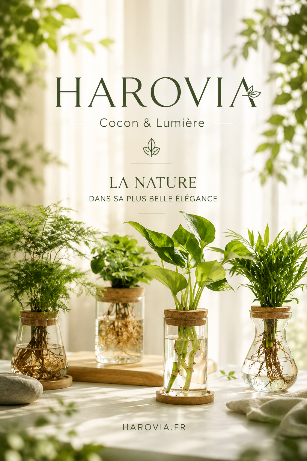 Vase hydroponique en verre – Design naturel