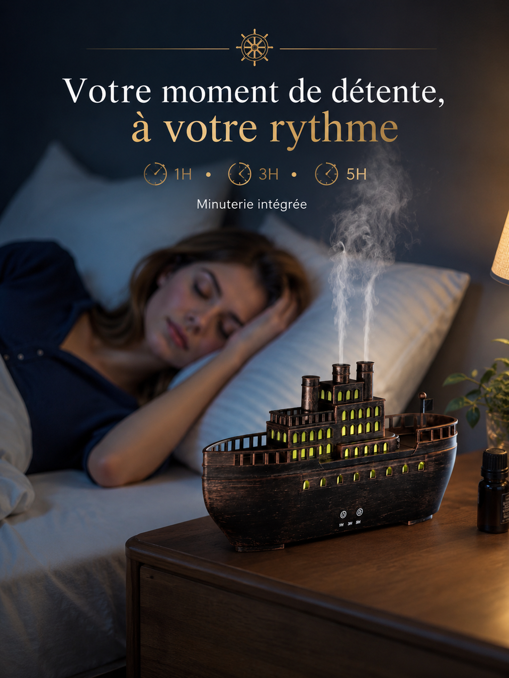 Diffuseur d'Arômes Paquebot Vintage - Brume & Lumière d'Ambiance