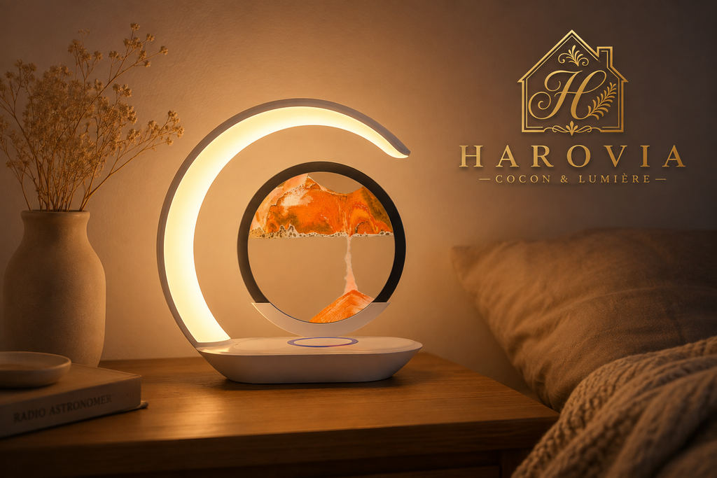 Lampe d'Ambiance Sable Mouvant & Charge sans fil 15 W