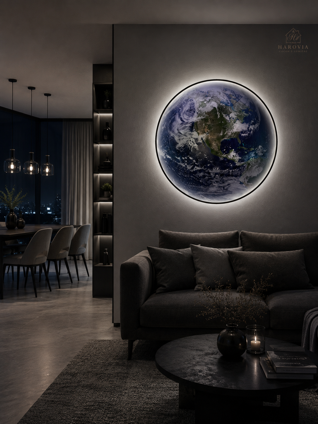 Applique Murale Terre LED – Éclairage d’Ambiance avec Télécommande