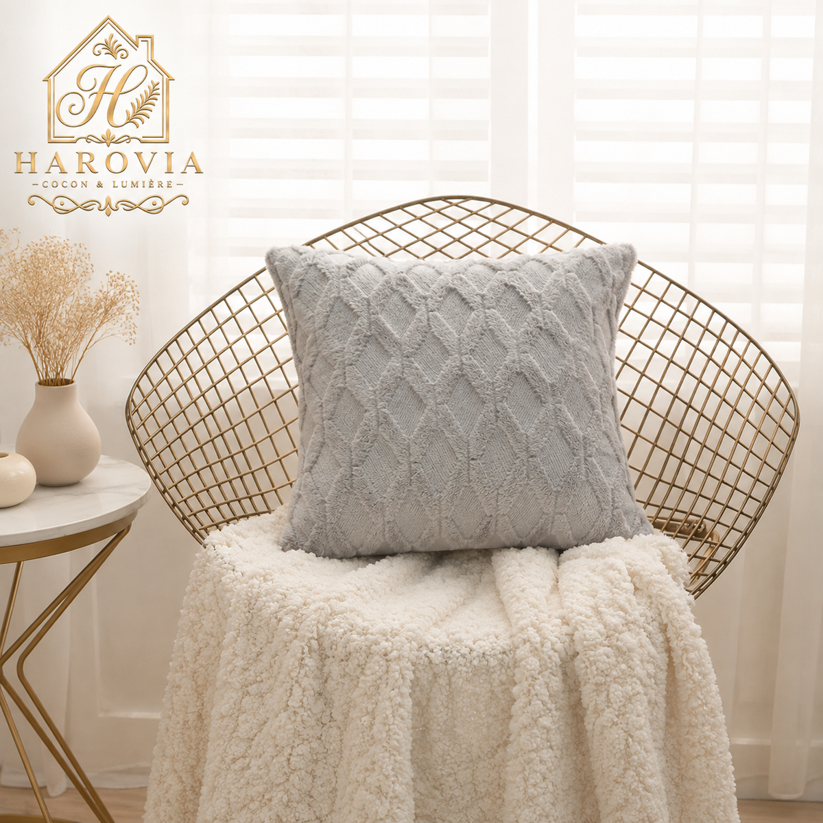 Housse de coussin texturée - Douceur & Élégance