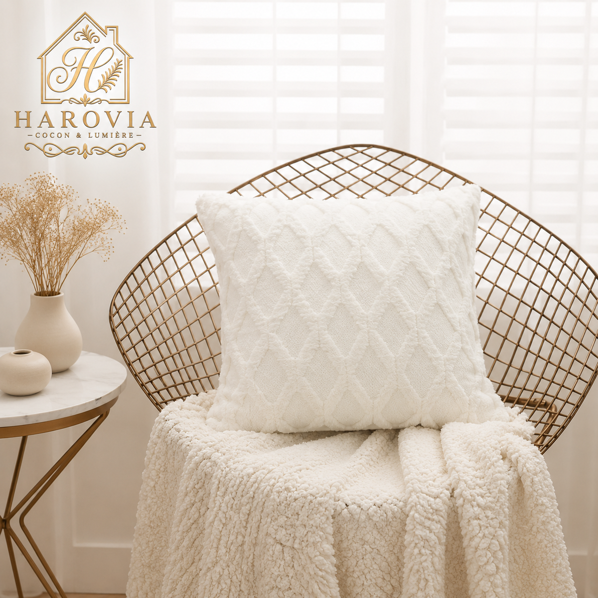 Housse de coussin texturée - Douceur & Élégance