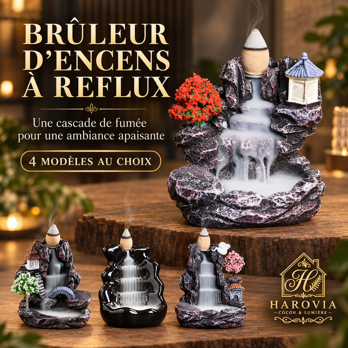 Brûleur d'encens à reflux - Cascade Zen
