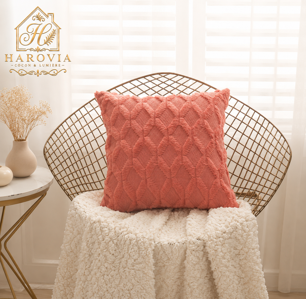 Housse de coussin texturée - Douceur & Élégance