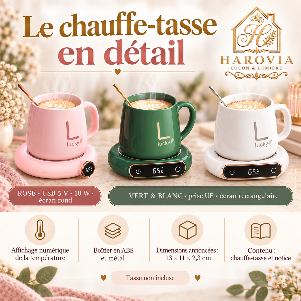 Chauffe-tasse électrique à température réglable