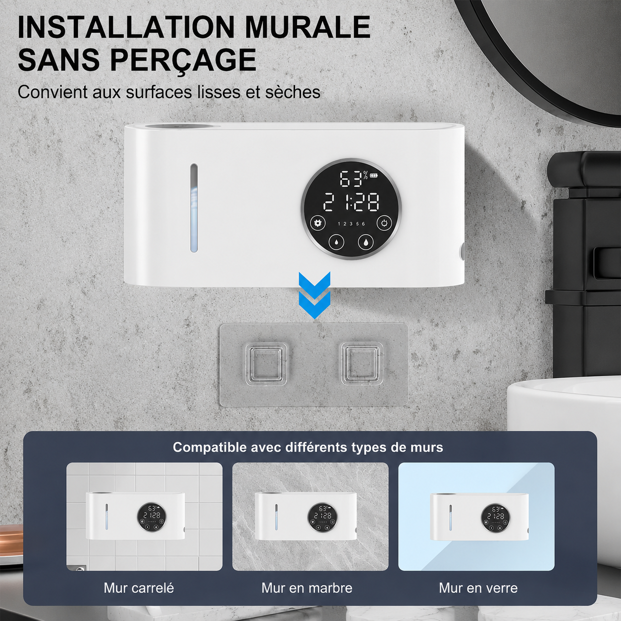 Distributeur automatique de savon rechargeable USB – 500 mL
