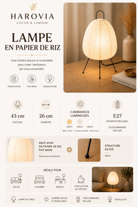 Lampe de table en papier de riz