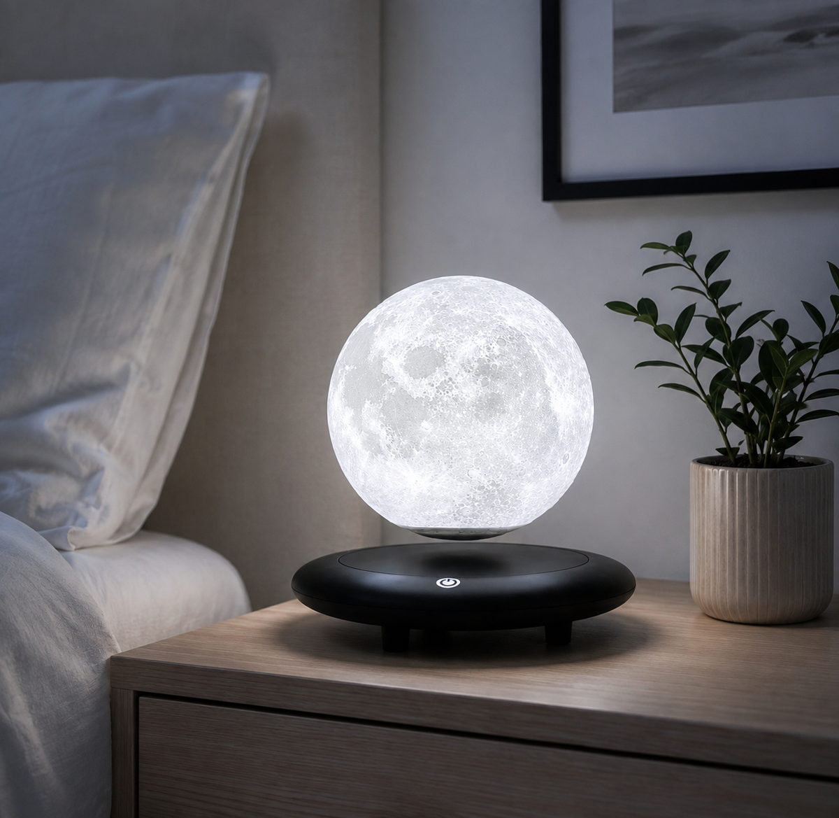 Lune flottante en Lévitation Magnétique