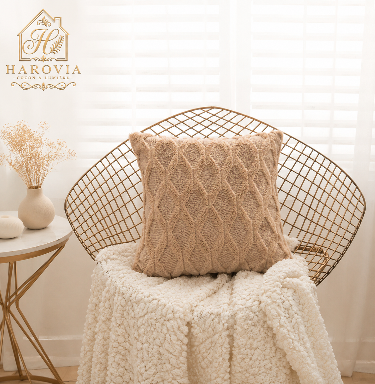 Housse de coussin texturée - Douceur & Élégance
