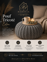 Pouf Tricoté Coton