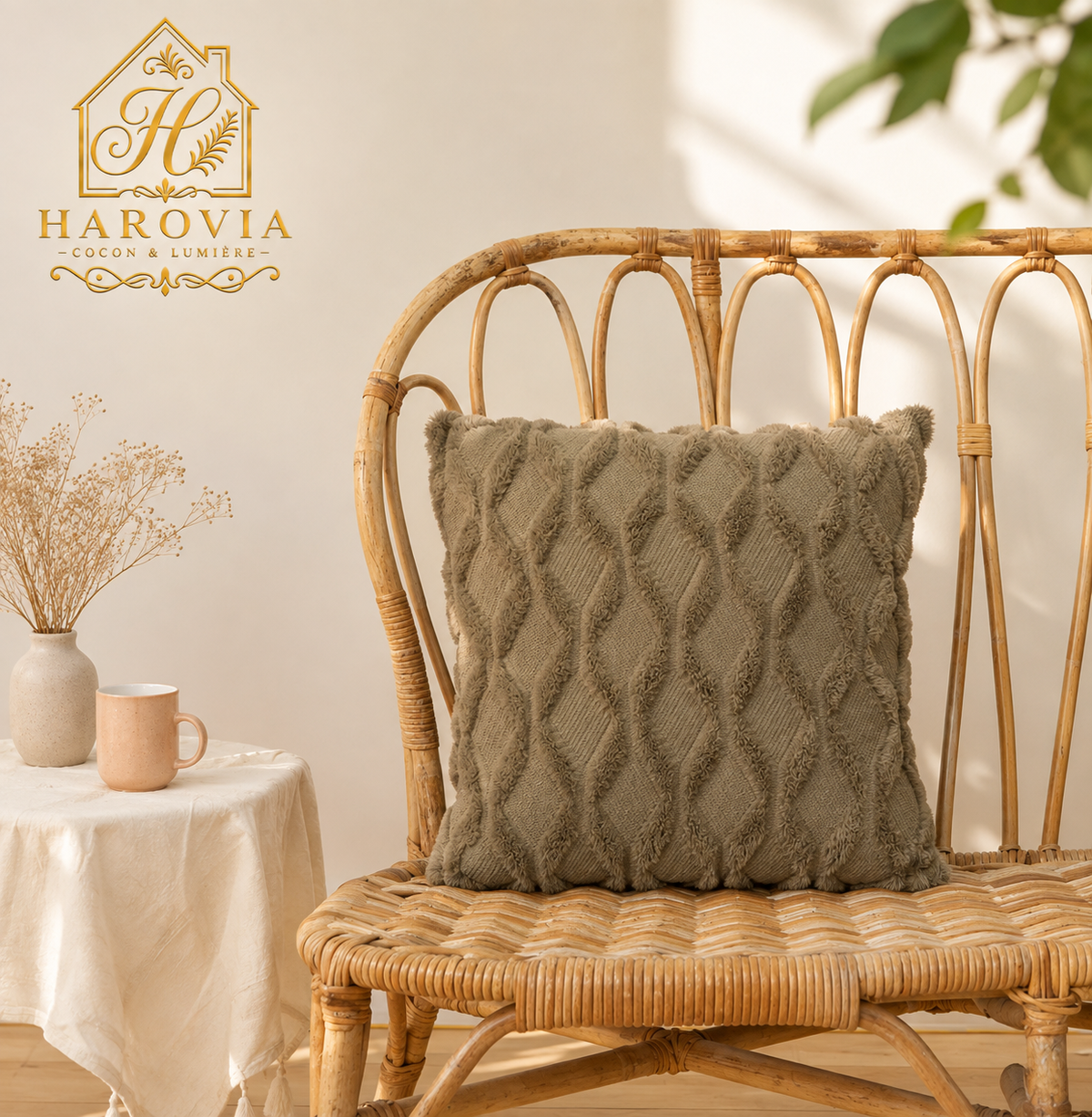 Housse de coussin texturée - Douceur & Élégance