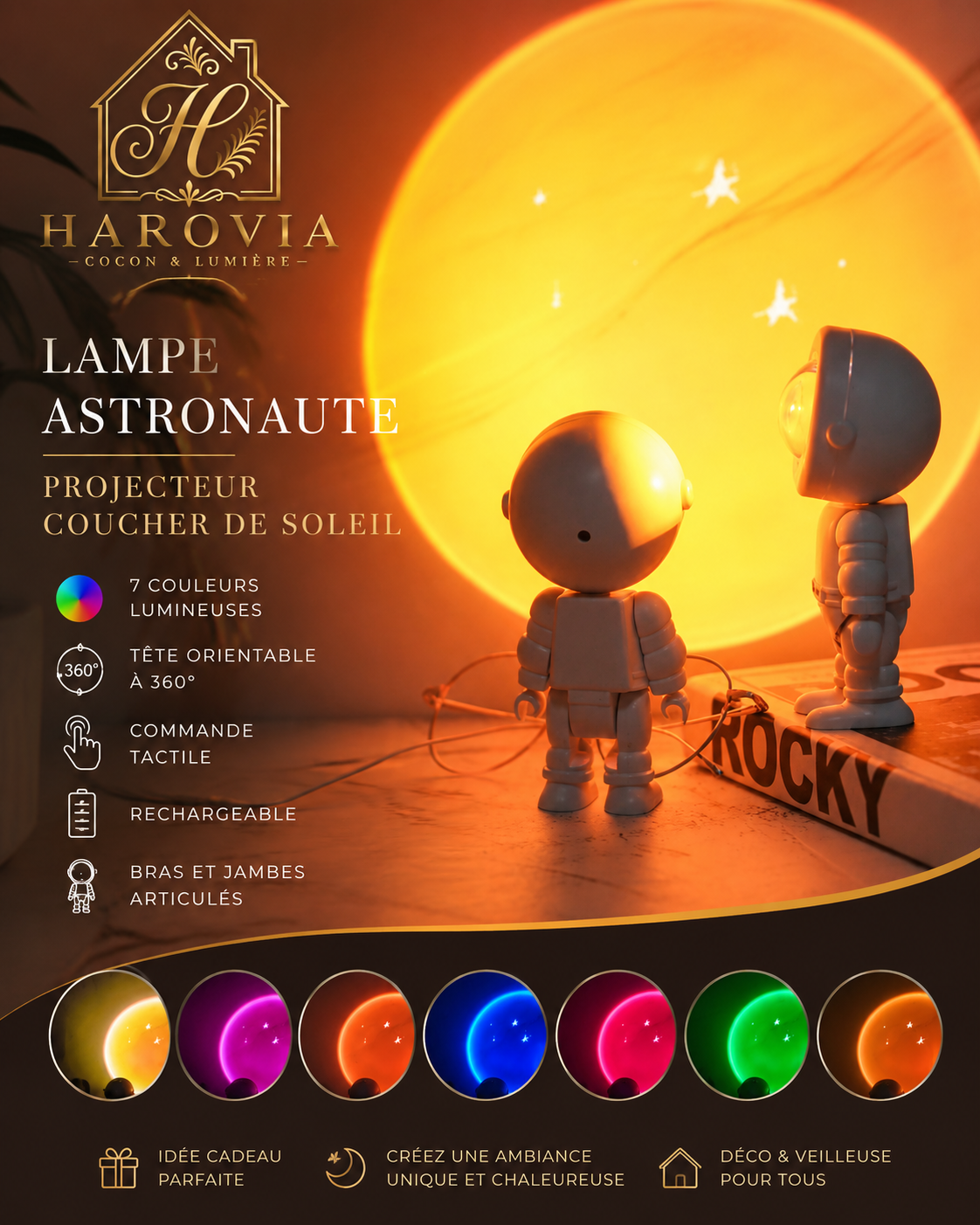 Lampe Astronaute - Projecteur Coucher de Soleil