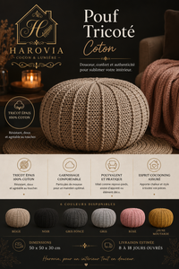 Pouf Tricoté Coton