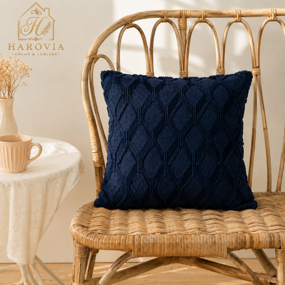 Housse de coussin texturée - Douceur & Élégance