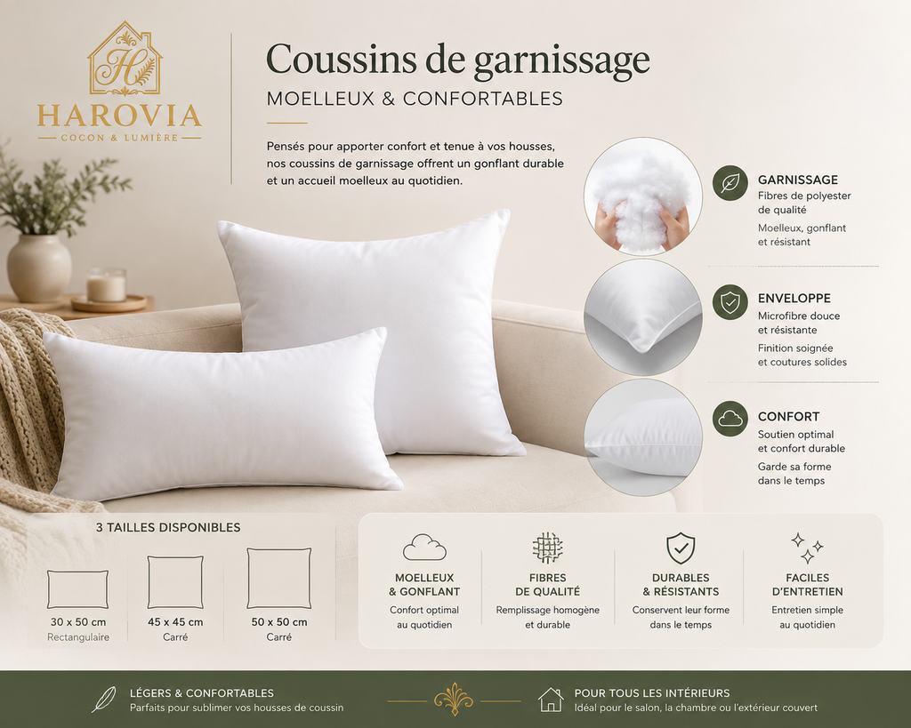 Coussin de garnissage moelleux