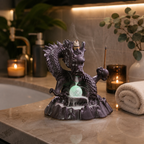 Brûleur d'encens Dragon LED à refoulement - Décoration zen en céramique