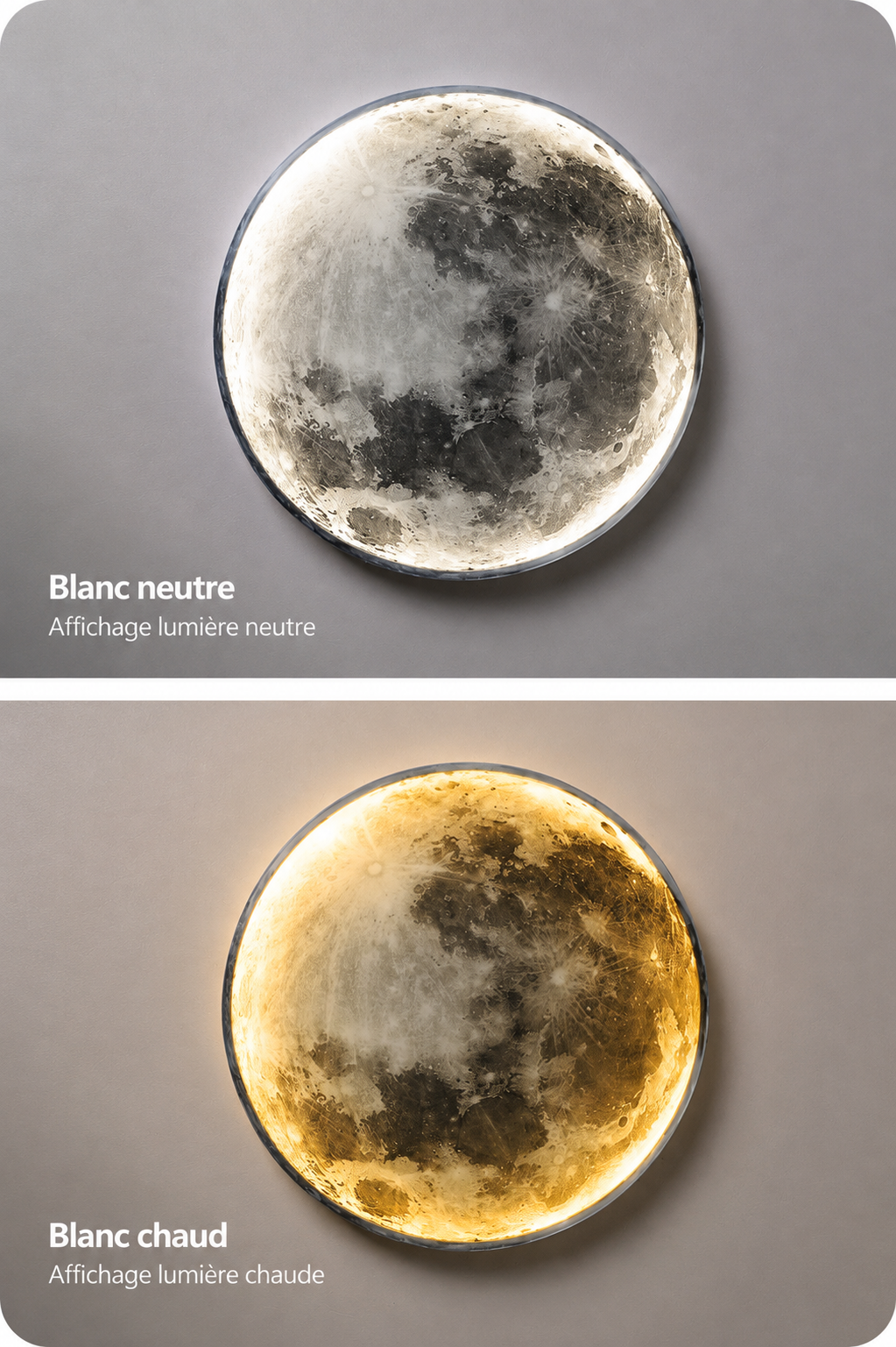 Applique Murale Lune LED – Une œuvre lumineuse pour votre intérieur